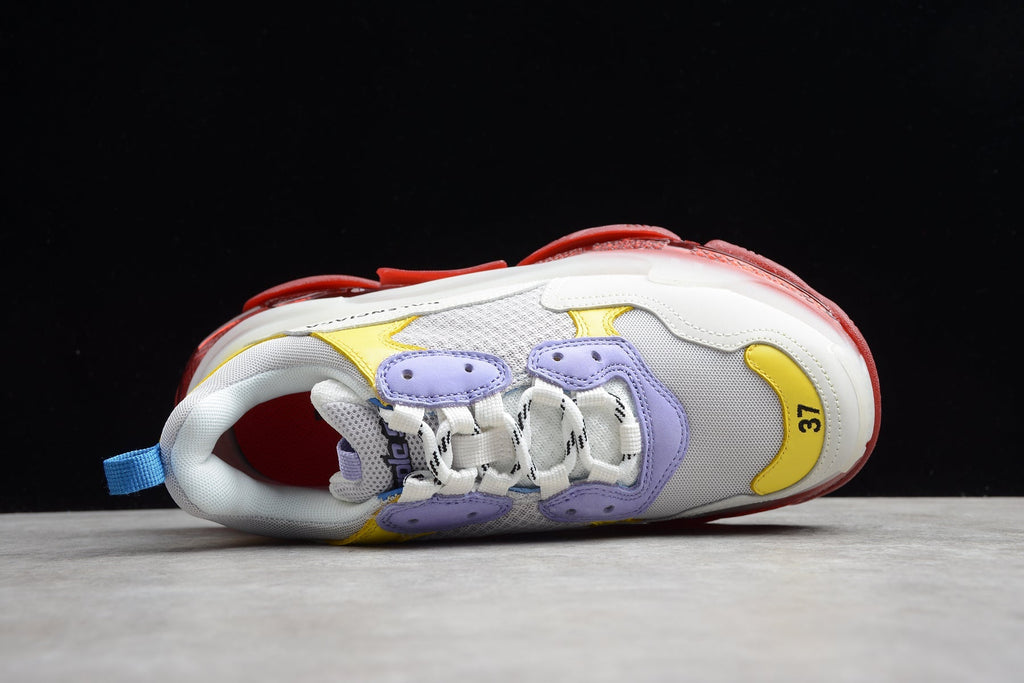 Balenciaga Triple S Thick Sole Running Sneakers for women‘s White Purple Yellow Red