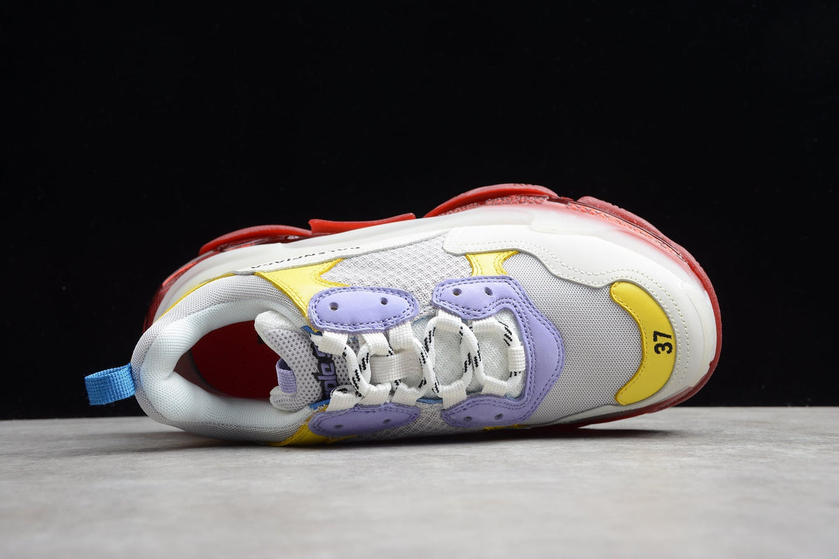 Balenciaga Triple S Thick Sole Running Sneakers for women‘s White Purple Yellow Red
