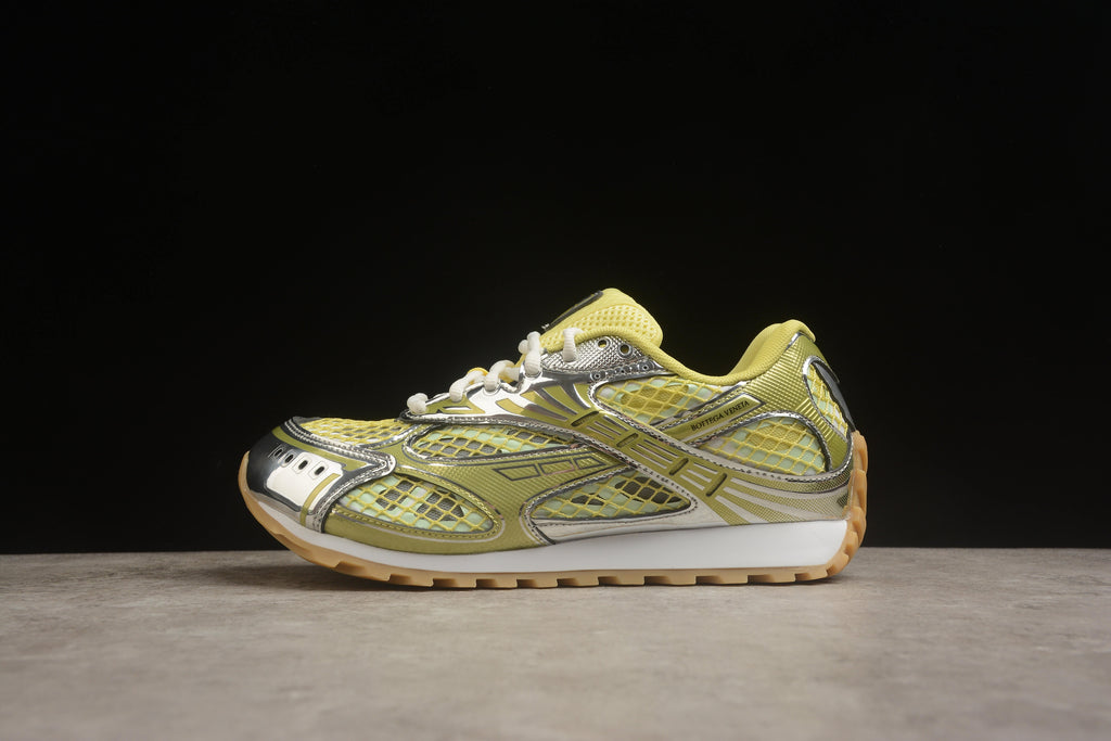 Bottega Veneta Orbit Runner Unisex  Low-Top Sneakers Silver & Yellow