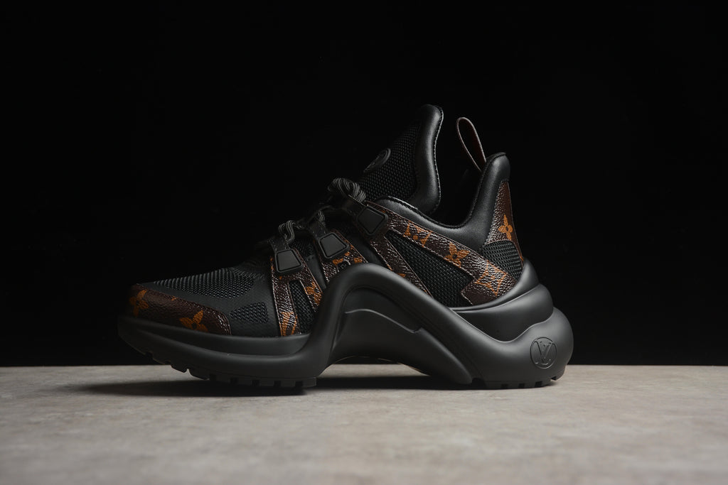 Louis Vuitton LV Archlight  Leather Sneaker Unisex Black Monogram
