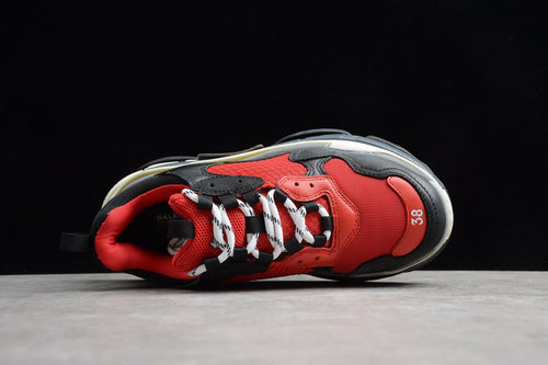 Balenciaga Triple S Thick Sole Running Sneakers for Men and Women Red Black Grey