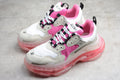 Balenciaga Triple S Thick Sole Running Sneakers for Women White Hot Pink Pink