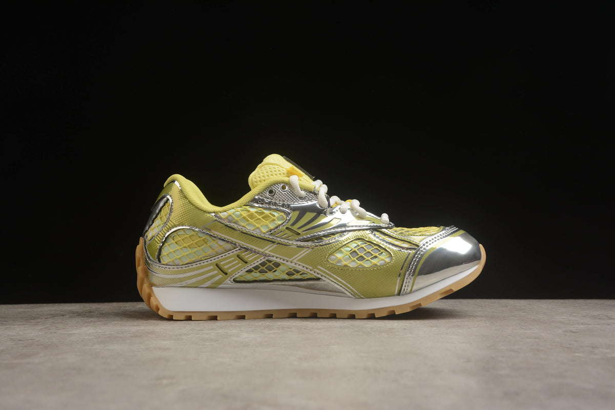 Bottega Veneta Orbit Runner Unisex  Low-Top Sneakers Silver & Yellow