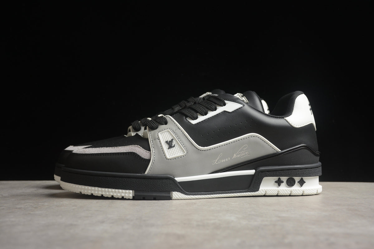 Louis Vuitton LV Trainer Leather Sneaker Black White Grey Unisex