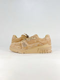 LV Skate Sneaker  Crystal Embellished Casual Shoes Unisex Kaki Vintage Suede Style