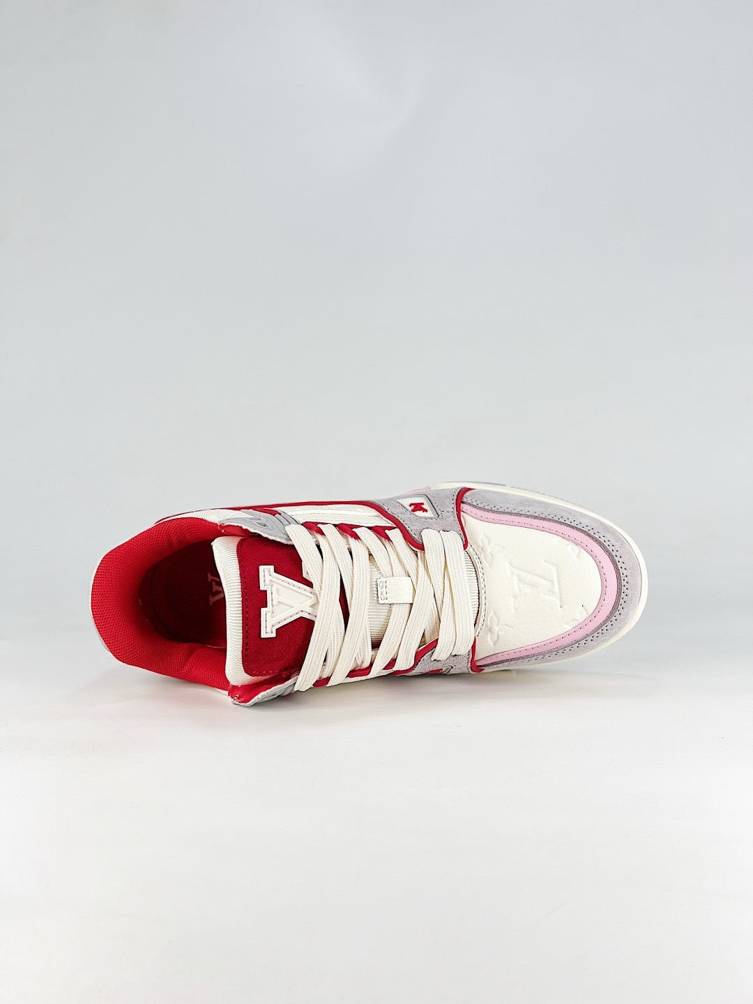 LV Skate Sneaker  Crystal Embellished Casual Shoes Unisex Beige, white, gray, red and pink