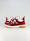 LV Skate Sneaker  Crystal Embellished Casual Shoes Unisex Burgundy full diamond