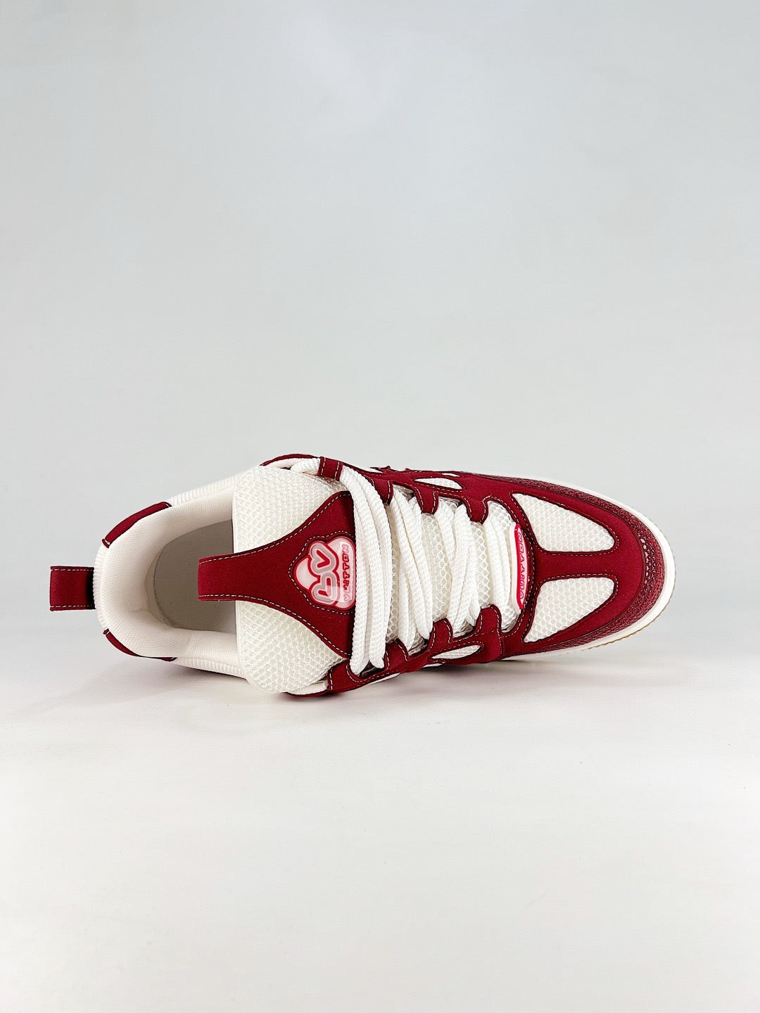 LV Skate Sneaker  Crystal Embellished Casual Shoes Unisex Burgundy full diamond