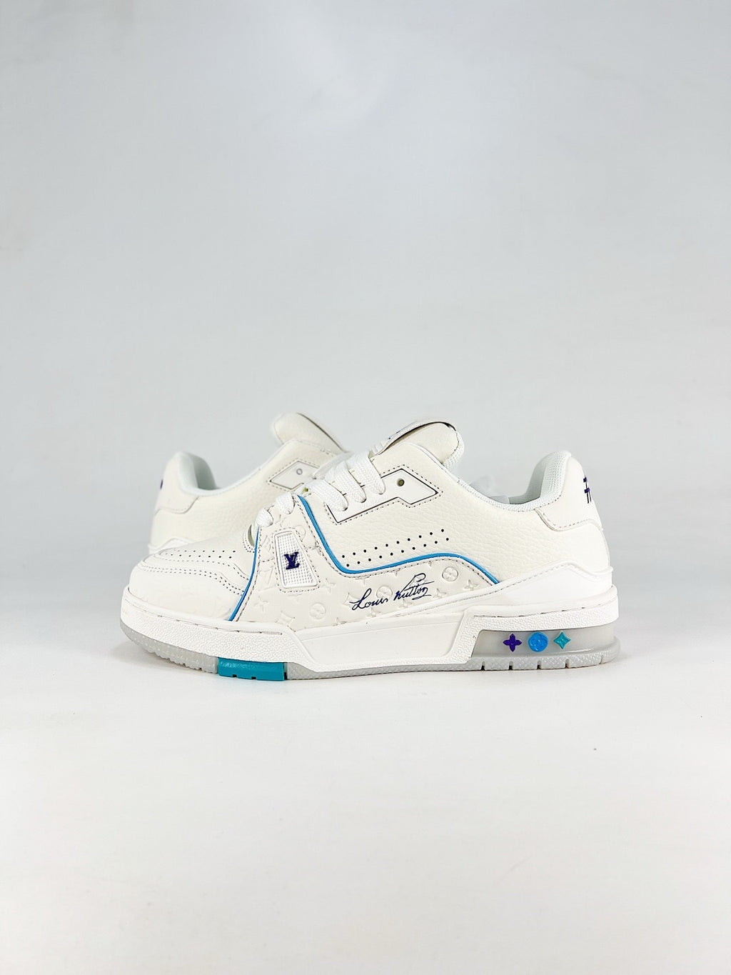 LV Trainer Sneakers Men Women Luxury Casual Skate Shoes Fashion Designer Trainers White leather upper