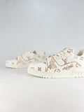 LV Trainer Embossed Monogram Sneakers Fashion Streetwear Leather Trainers Unisex Off-white leather upper