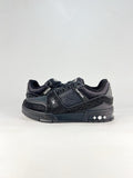 LV Trainer All Black Rhinestone Embossed Monogram Sneakers Streetwear Leather Trainers Unisex