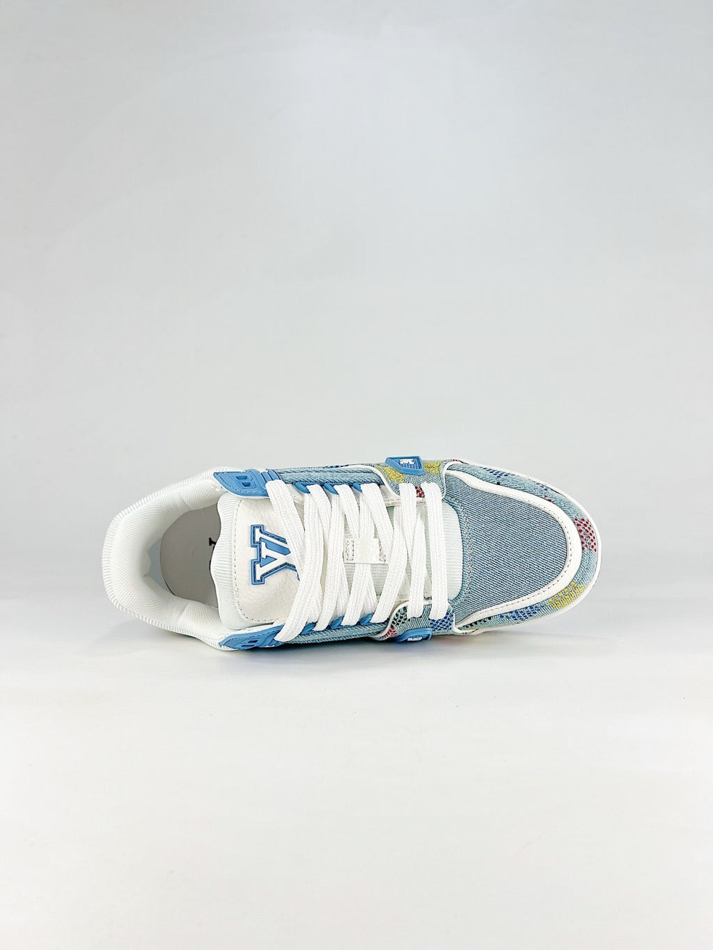 LV Trainer Colorful Checkered Denim Sneakers Fashion Streetwear Trainers Unisex