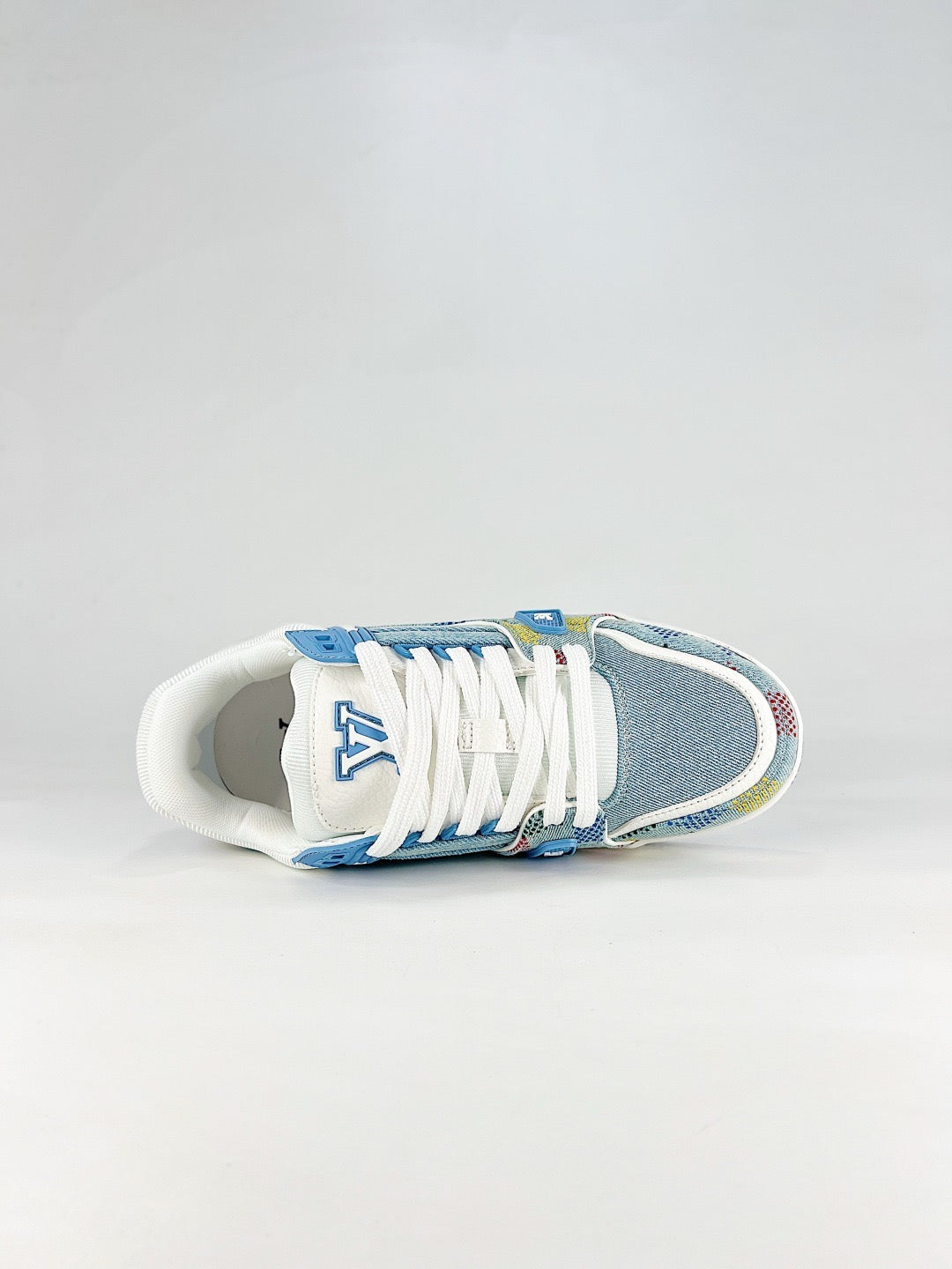 LV Trainer Colorful Checkered Denim Sneakers Fashion Streetwear Trainers Unisex