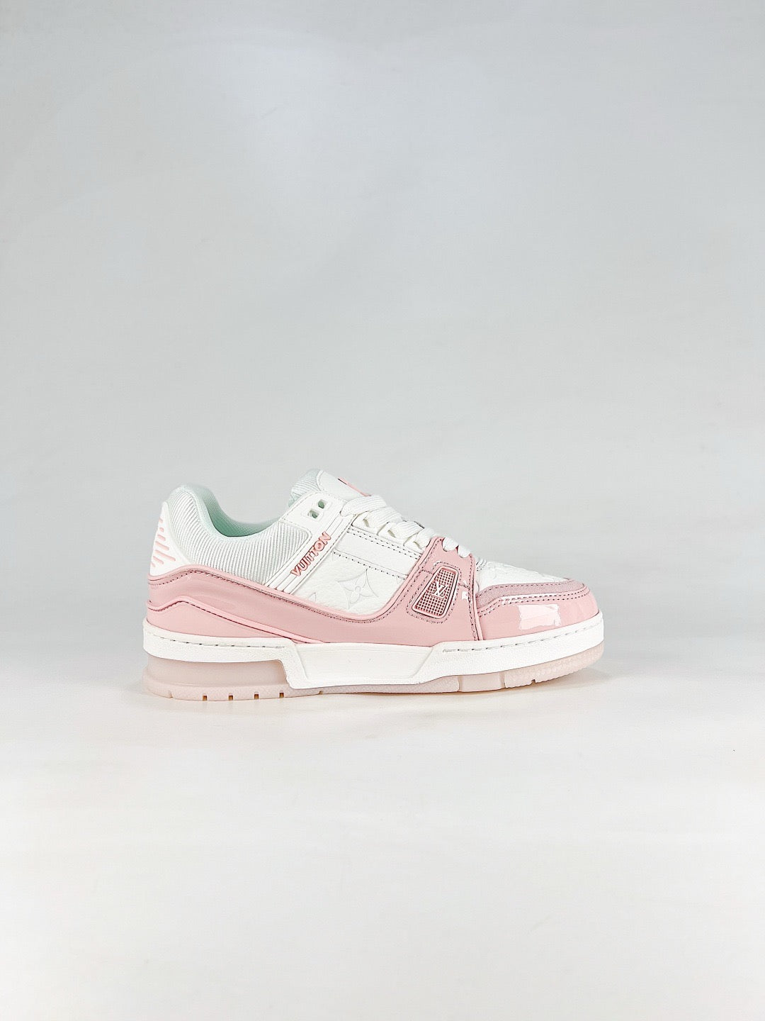 LV Trainer White Pink Patent Monogram Sneakers Luxury Low Top Trainers Unisex