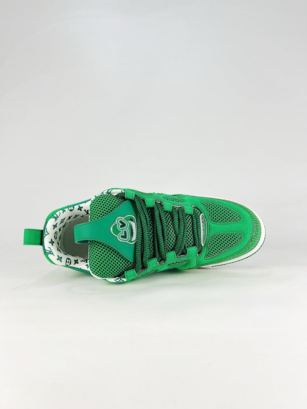 LV Skate Green Mesh Monogram Flower Sneakers Luxury Low Top Trainers Unisex