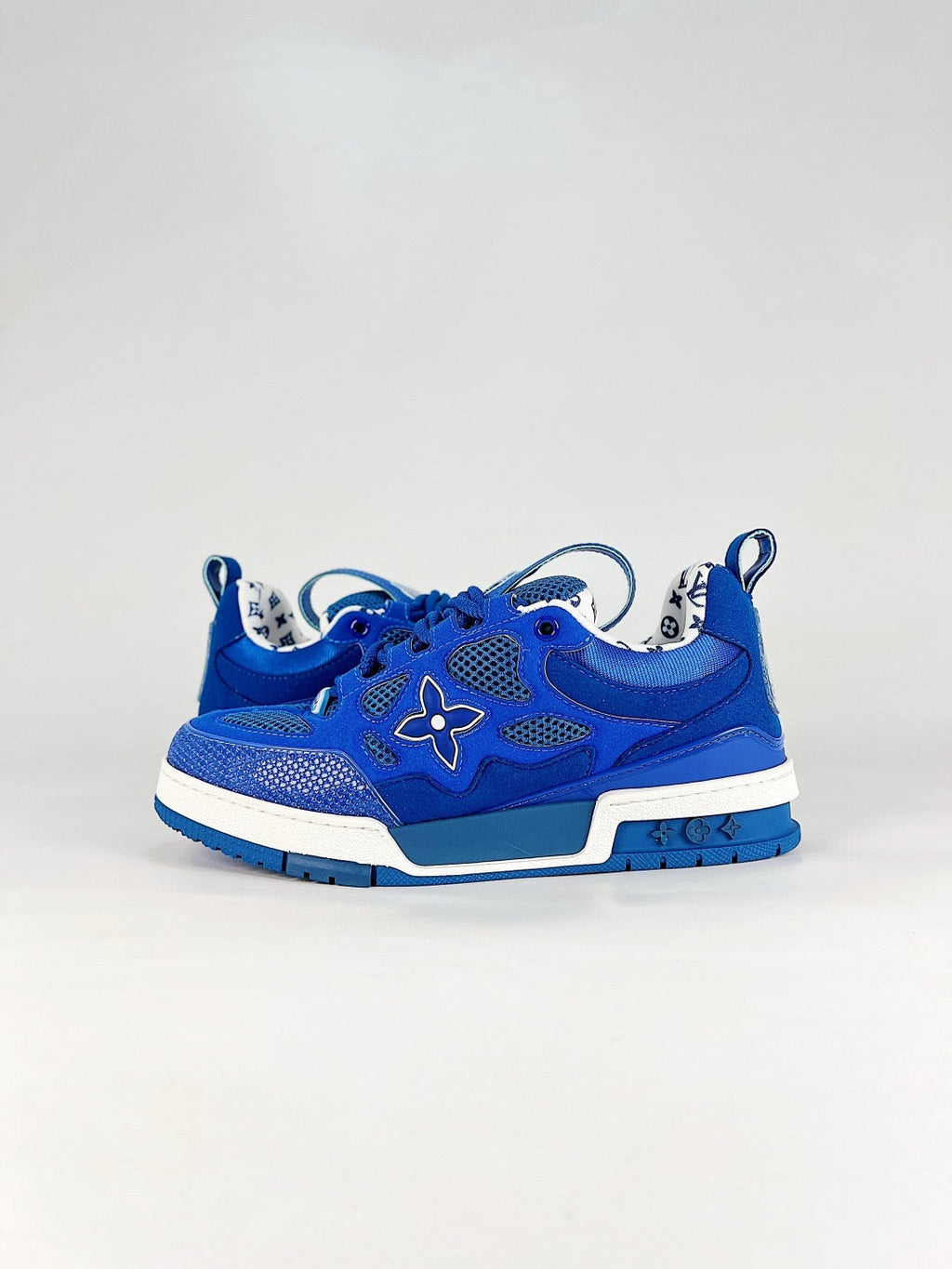 LV Skate Sneakers Men Women Blue Mesh Suede Casual Skate Shoes Unisex
