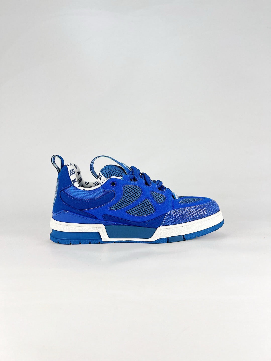 LV Skate Sneakers Men Women Blue Mesh Suede Casual Skate Shoes Unisex
