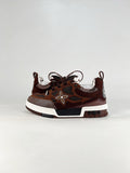 LV Skate Sneakers Men Women Brown Mesh Suede Casual Skate Shoes