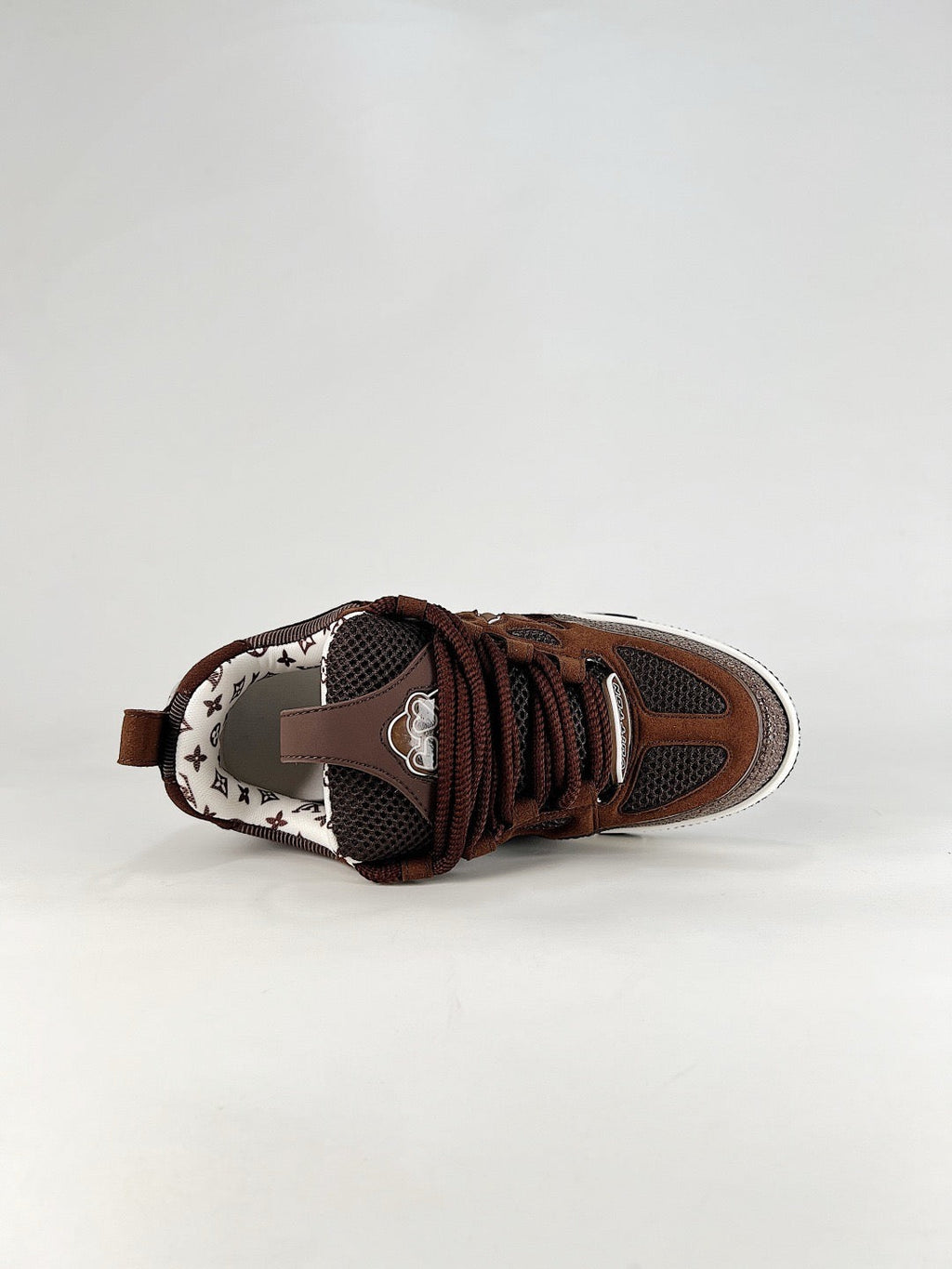 LV Skate Sneakers Men Women Brown Mesh Suede Casual Skate Shoes