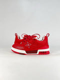 LV Skate Sneakers Men Women Red Mesh Suede Casual Skate Shoes