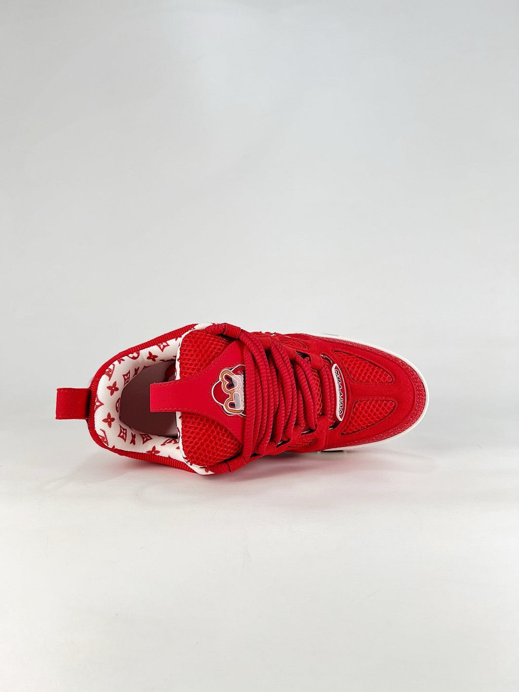 LV Skate Sneakers Men Women Red Mesh Suede Casual Skate Shoes