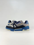 LV Trainer Sneakers Men Women Blue Black Silver Rhinestone Casual Skate Shoes