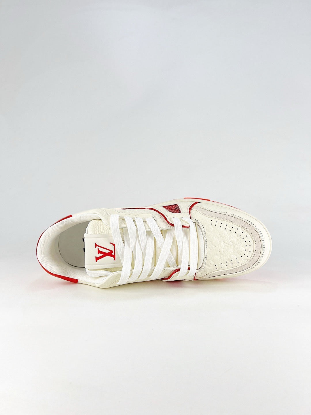 LV Trainer Sneakers Men Women Off White Red Heel Signature Casual Skate Shoes