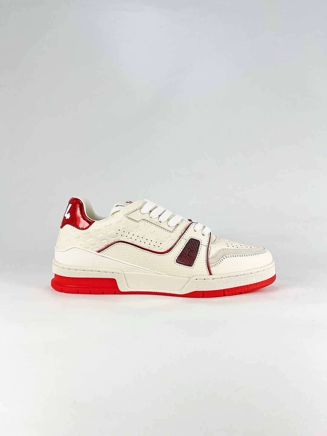 LV Trainer Sneakers Men Women Off White Red Heel Signature Casual Skate Shoes