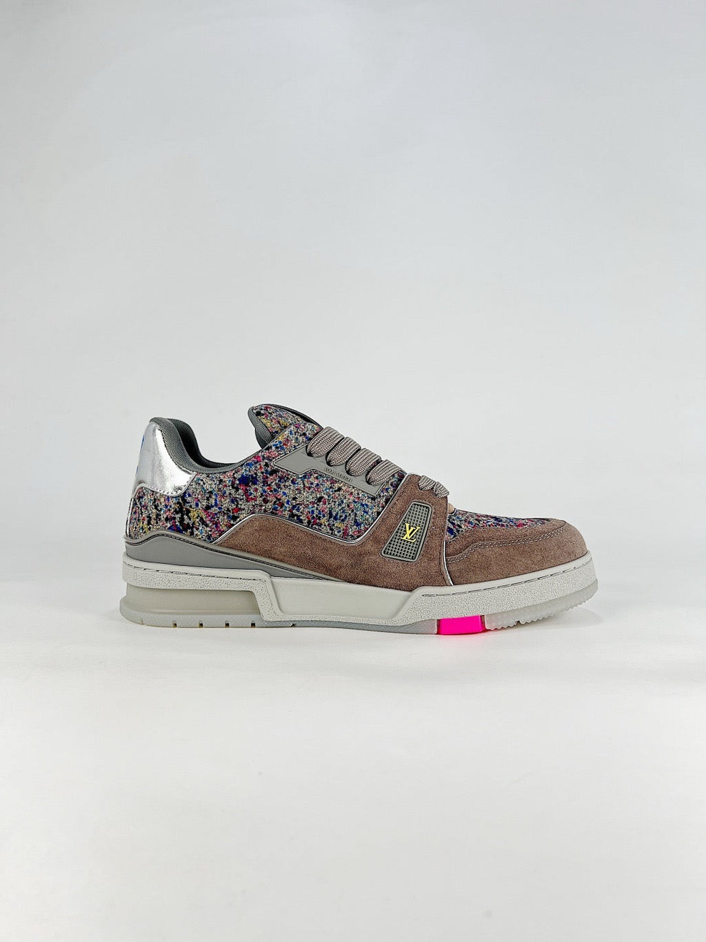 LV Trainer Sneakers Men Women Multicolor Tweed Suede Signature Casual Skate Shoes