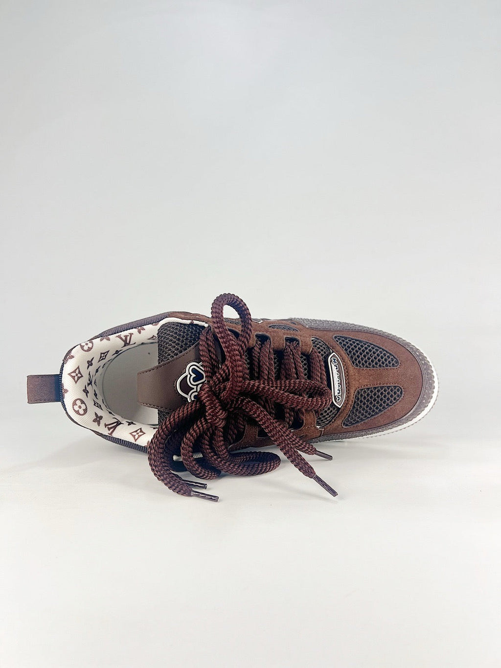 LV Skate Sneakers Men Women Brown Suede Mesh Casual Skate Shoes