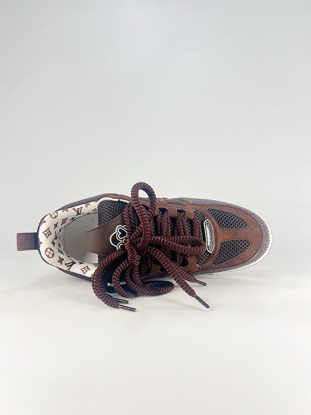 LV Skate Sneakers Men Women Brown Suede Mesh Casual Skate Shoes