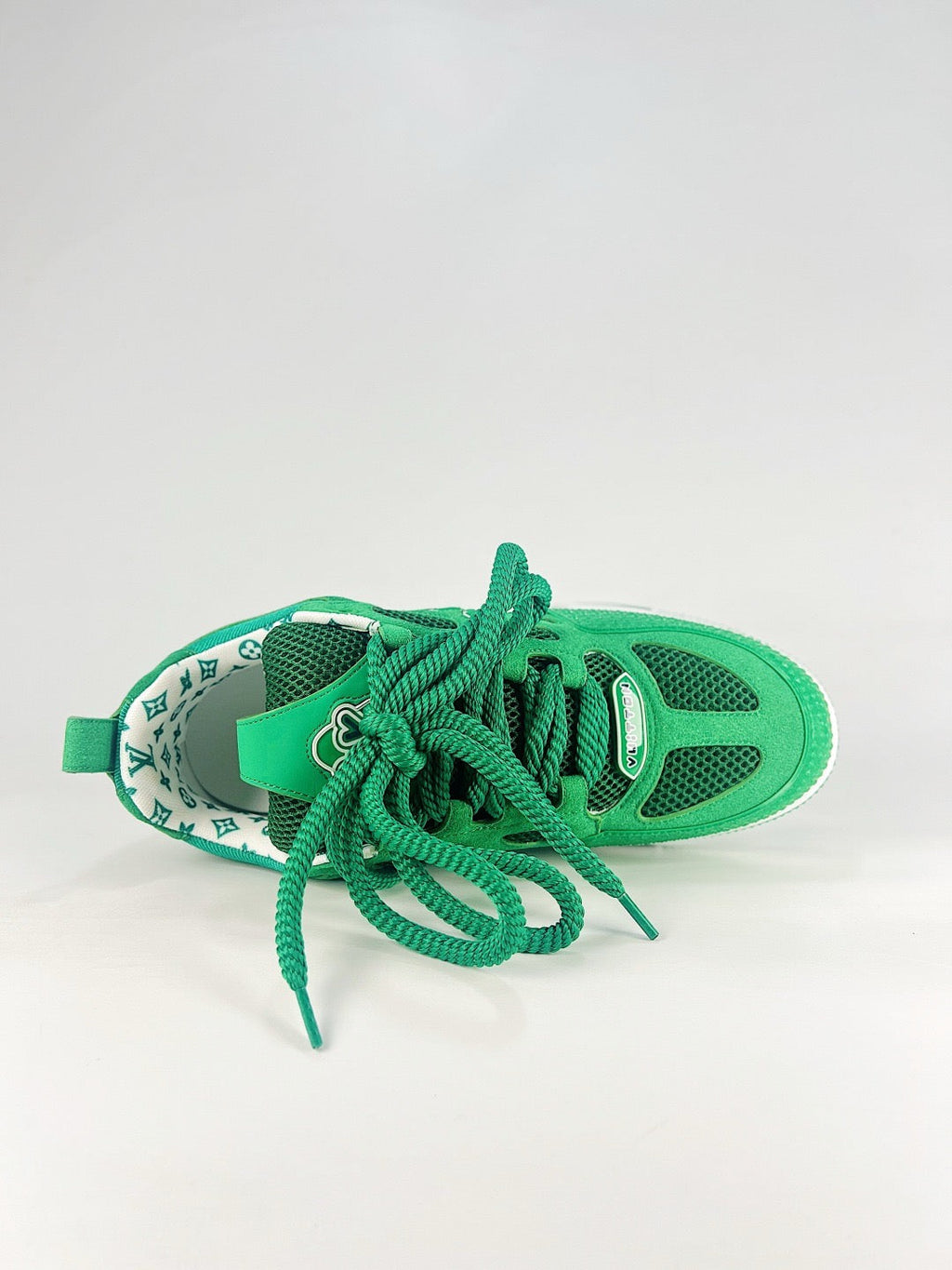 LV Skate Sneakers Men Women All Green Suede Mesh Casual Skate Shoes