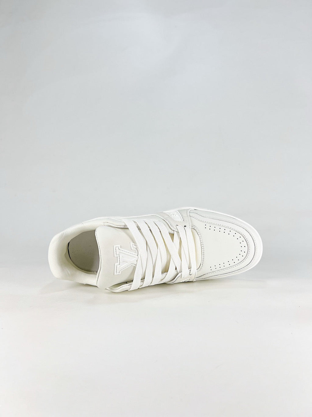 LV Trainer Sneakers Men Women All White Leather Signature Casual Skate Shoes