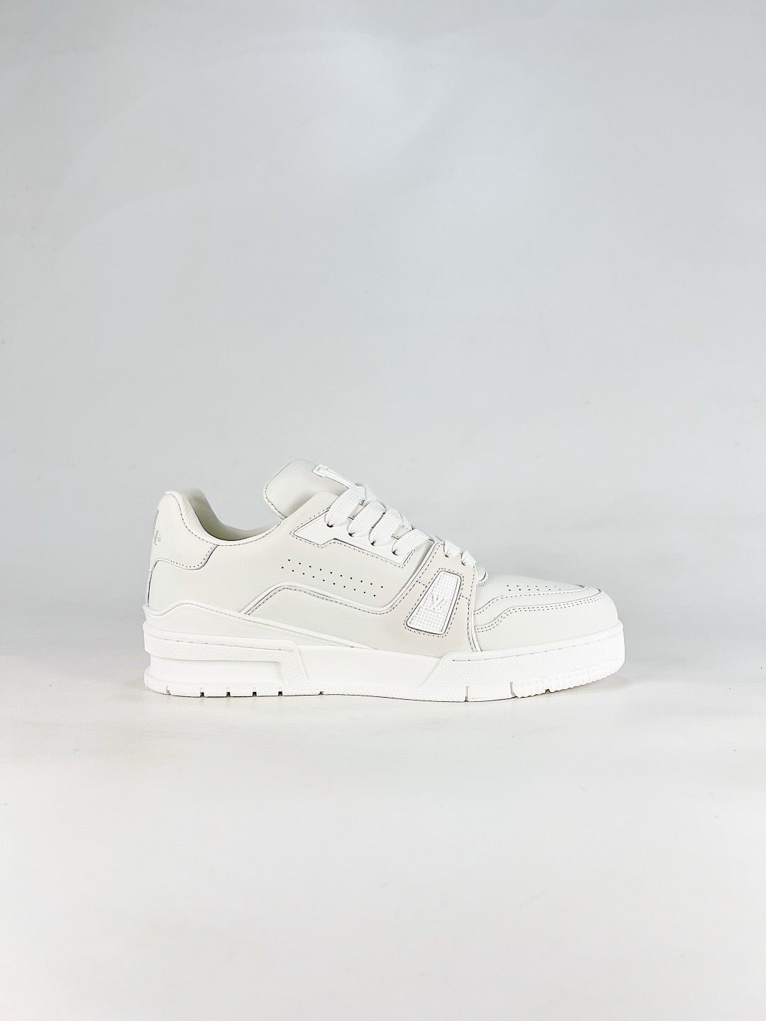 LV Trainer Sneakers Men Women All White Leather Signature Casual Skate Shoes