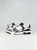 LV Trainer Sneakers Men Women Black White Tie Dye Embossed Casual Skate Shoes