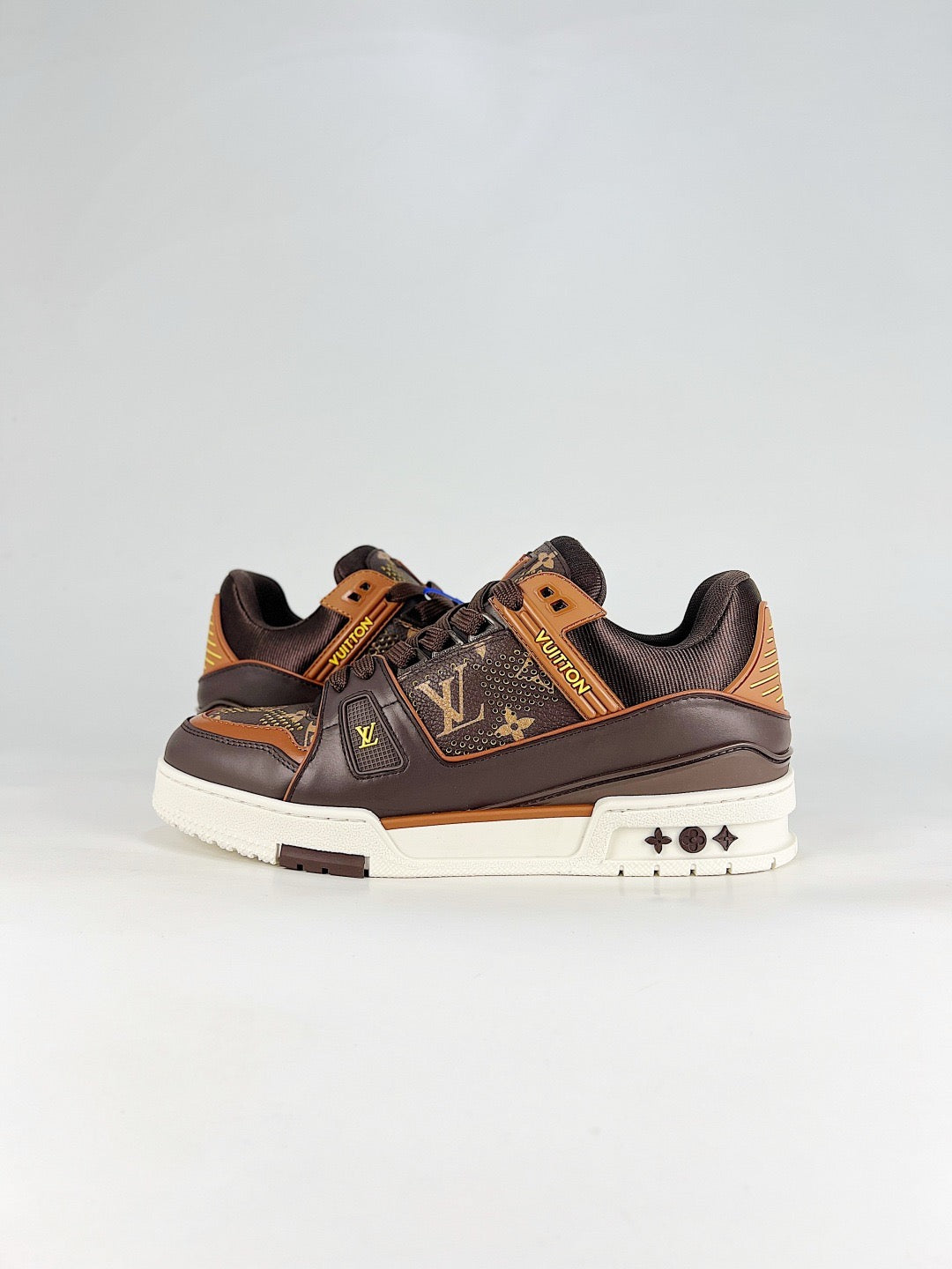 LV Trainer Sneakers Men Women Brown Monogram Rhinestone Casual Skate Shoes