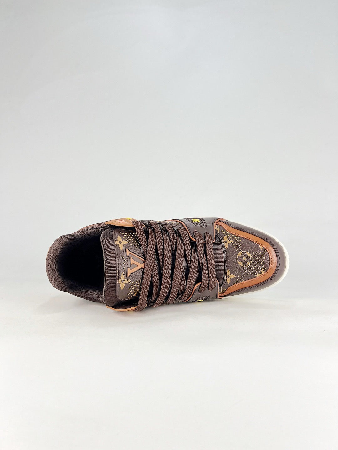 LV Trainer Sneakers Men Women Brown Monogram Rhinestone Casual Skate Shoes