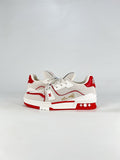 LV Trainer Sneakers Men Women White Red Mesh Casual Skate Shoes