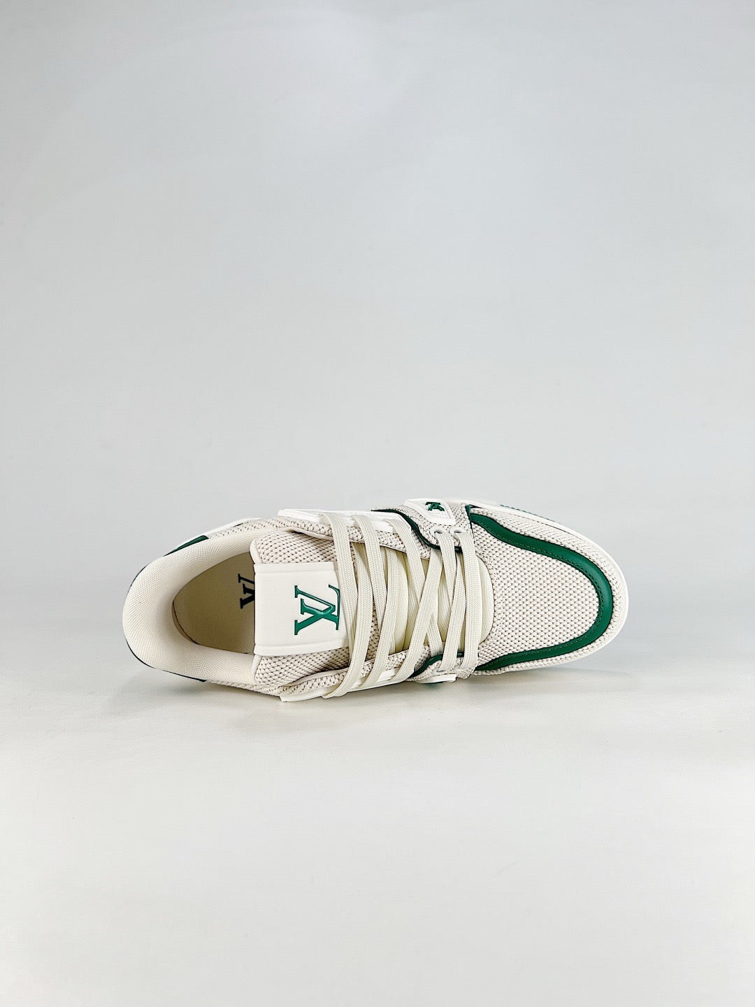 LV Trainer Sneakers Men Women White Green Mesh Casual Skate Shoes