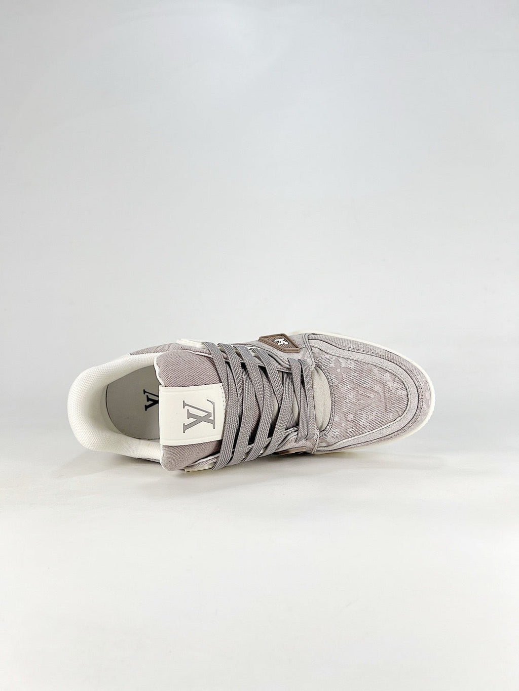 LV Trainer Sneakers Men Women Grey Brown Jacquard Casual Skate Shoes