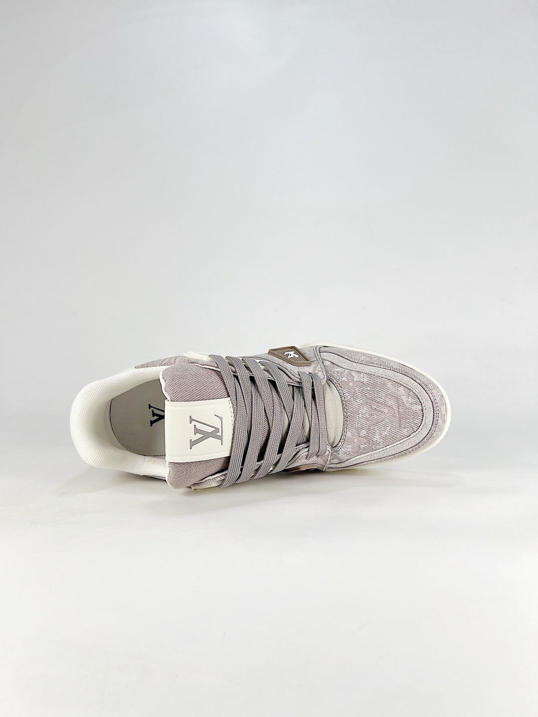LV Trainer Sneakers Men Women Grey Brown Jacquard Casual Skate Shoes