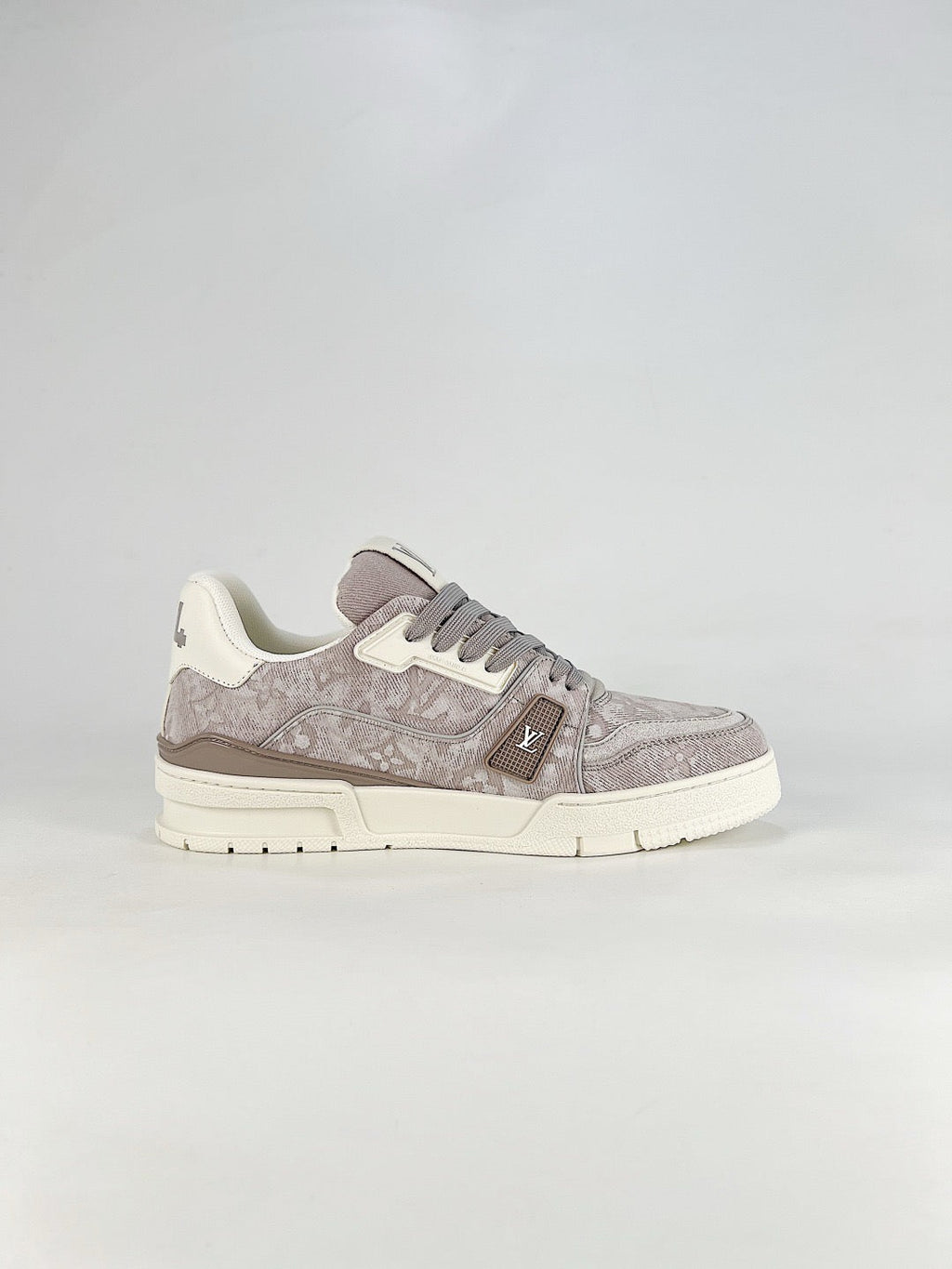 LV Trainer Sneakers Men Women Grey Brown Jacquard Casual Skate Shoes