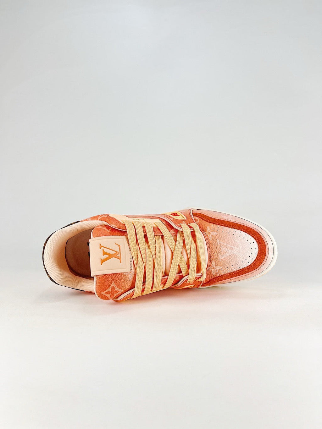 LV Trainer Sneakers Men Women Orange Pink Gradient Monogram Casual Skate Shoes