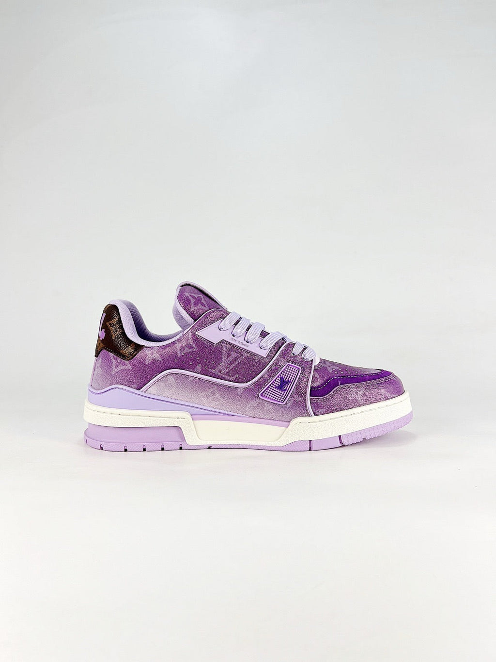 LV Trainer Sneakers Men Women Lavender Purple Gradient Monogram Casual Skate Shoes