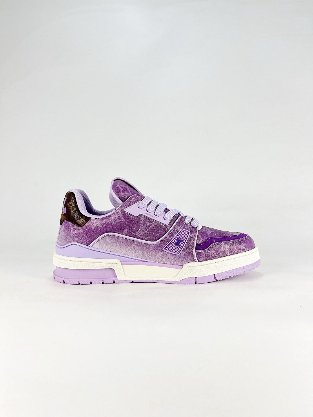 LV Trainer Sneakers Men Women Lavender Purple Gradient Monogram Casual Skate Shoes