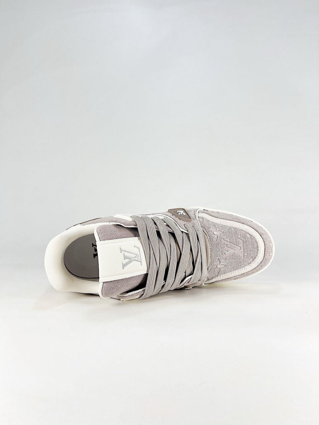 LV Trainer Sneakers Men Women Grey Brown Monogram Denim Casual Skate Shoes