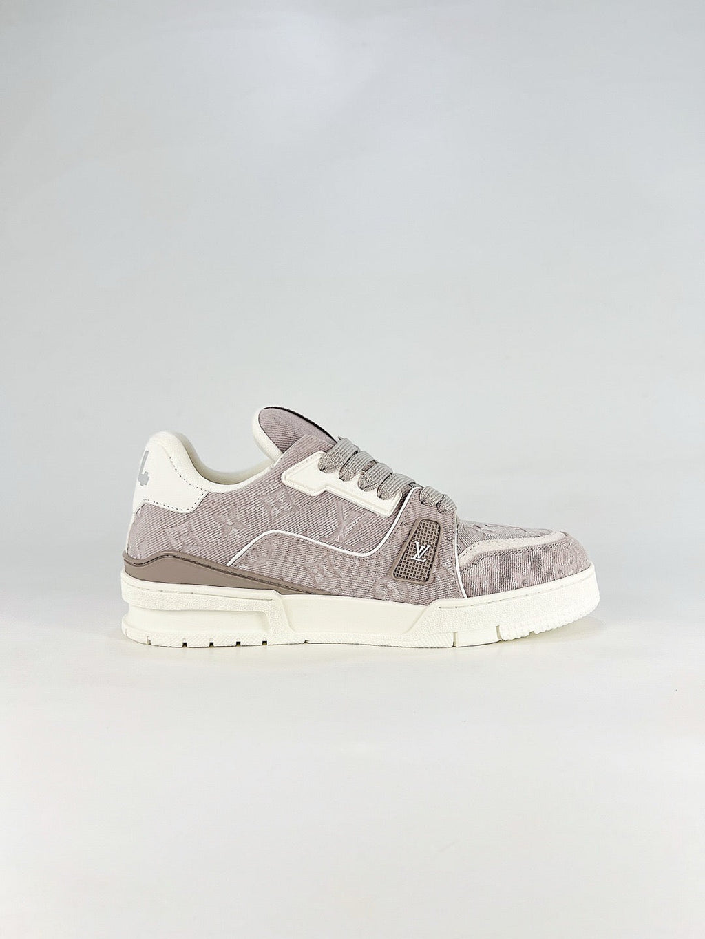 LV Trainer Sneakers Men Women Grey Brown Monogram Denim Casual Skate Shoes