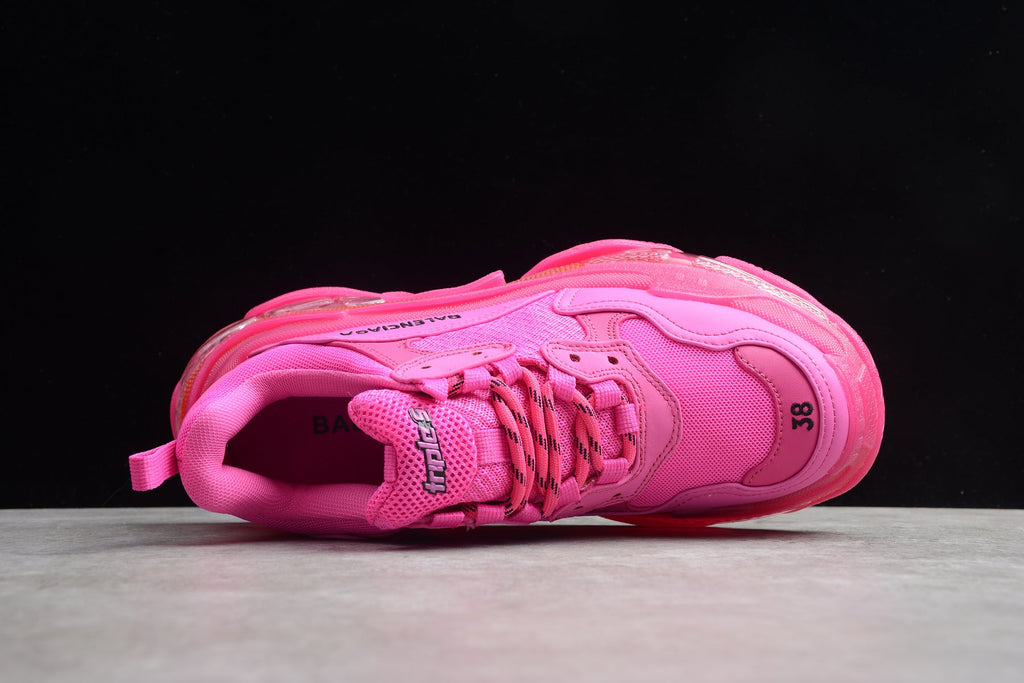 Balenciaga Triple S Thick Sole Running Sneakers for Men and Women Hot Pink
