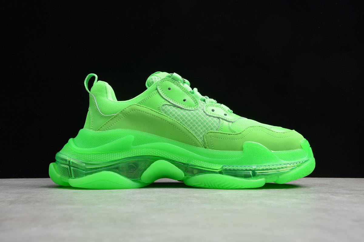 Balenciaga Triple S Thick Sole Running Sneakers for Men and Women Fluorescent Green