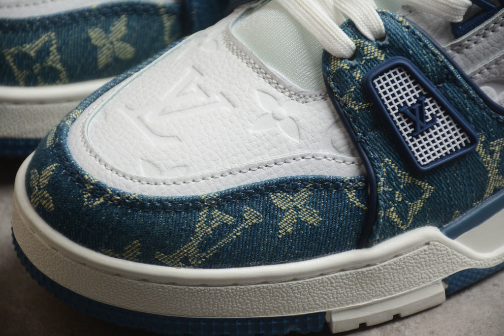 Louis Vuitton LV Trainer Unisex Casual Sneakers-Denim Blue